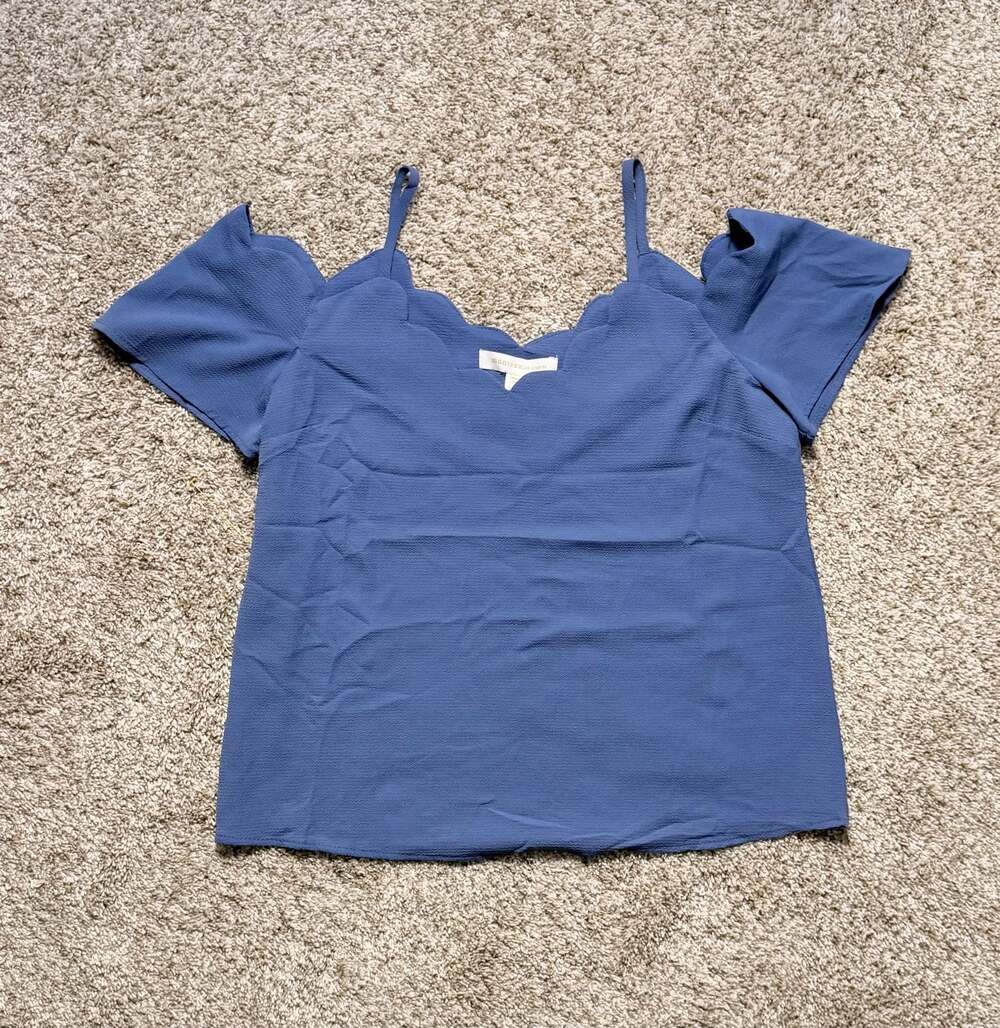 Monteau Los Angeles Women's Cold Shoulder Blouse Top Size S
